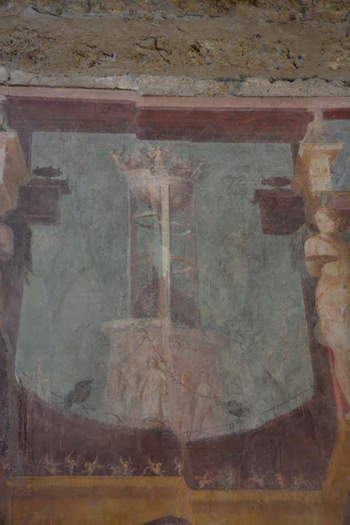 I.6.2 Pompeii. September 2019. Detail from upper north wall in centre.
Foto Annette Haug, ERC Grant 681269 DÉCOR.
