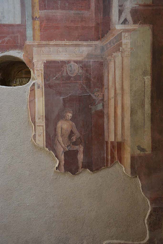 I.6.2 Pompeii. September 2019. Detail from west end of south wall.
Foto Annette Haug, ERC Grant 681269 DCOR.
