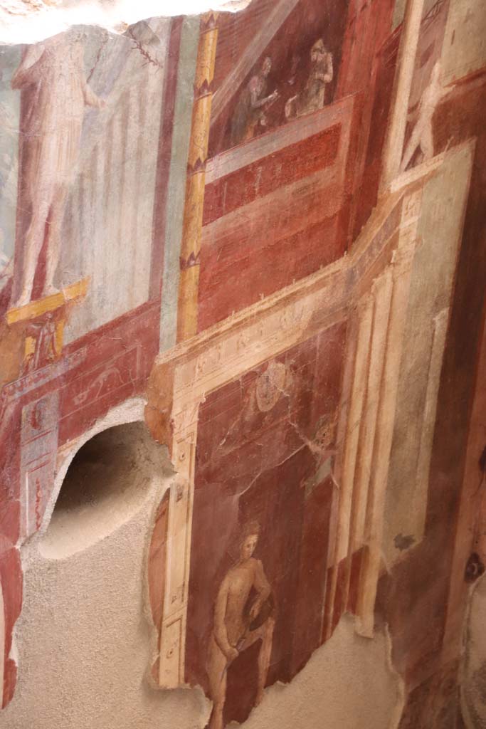 I.6.2 Pompeii. September 2019. Detail from west end of south wall. Photo courtesy of Klaus Heese.