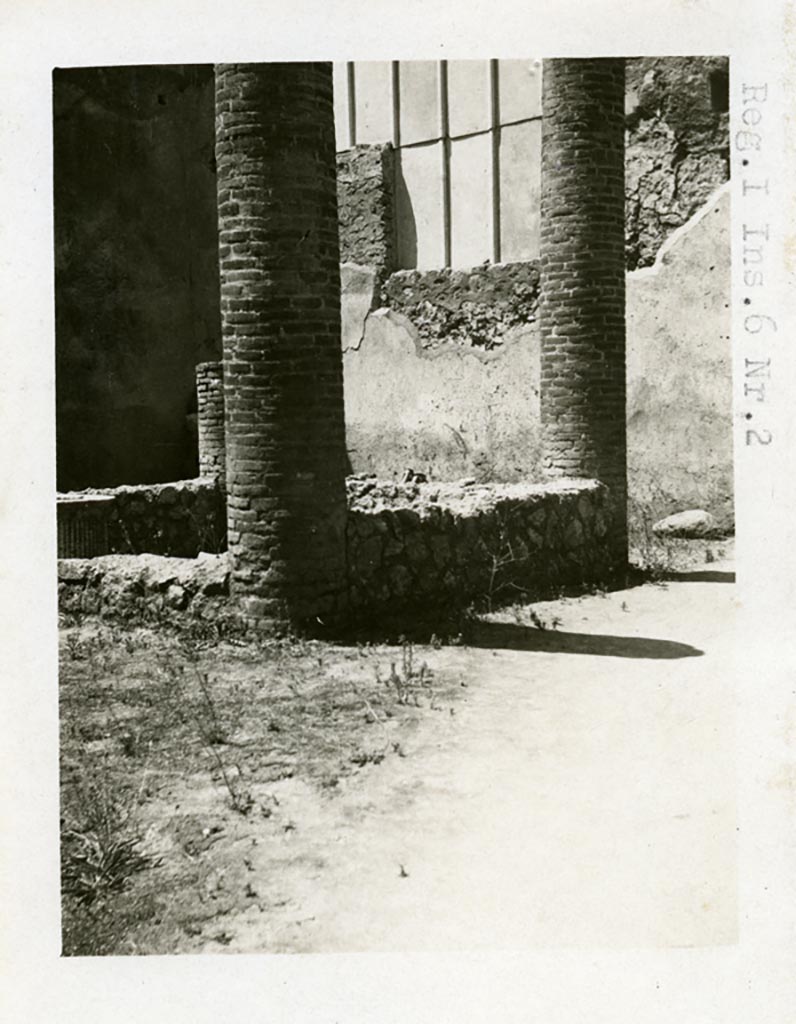 I.6.2 Pompeii. Pre-1937-39. Impluvium in atrium, looking north-west.
Photo courtesy of American Academy in Rome, Photographic Archive. Warsher collection no. 1857
