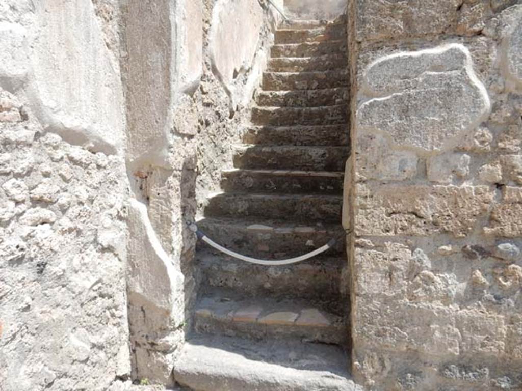 I.6.2 Pompeii. May 2017. Stairs to upper floor, on east side of atrium. Photo courtesy of Buzz Ferebee.