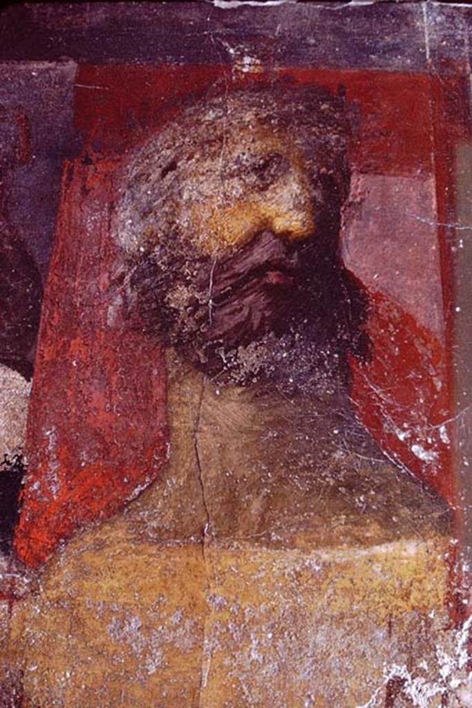 I.6.2 Pompeii, 1968. Wall painting of bearded figure, found in the east ala. Photo by Stanley A. Jashemski.
Source: The Wilhelmina and Stanley A. Jashemski archive in the University of Maryland Library, Special Collections (See collection page) and made available under the Creative Commons Attribution-Non Commercial License v.4. See Licence and use details.
J68f0545
