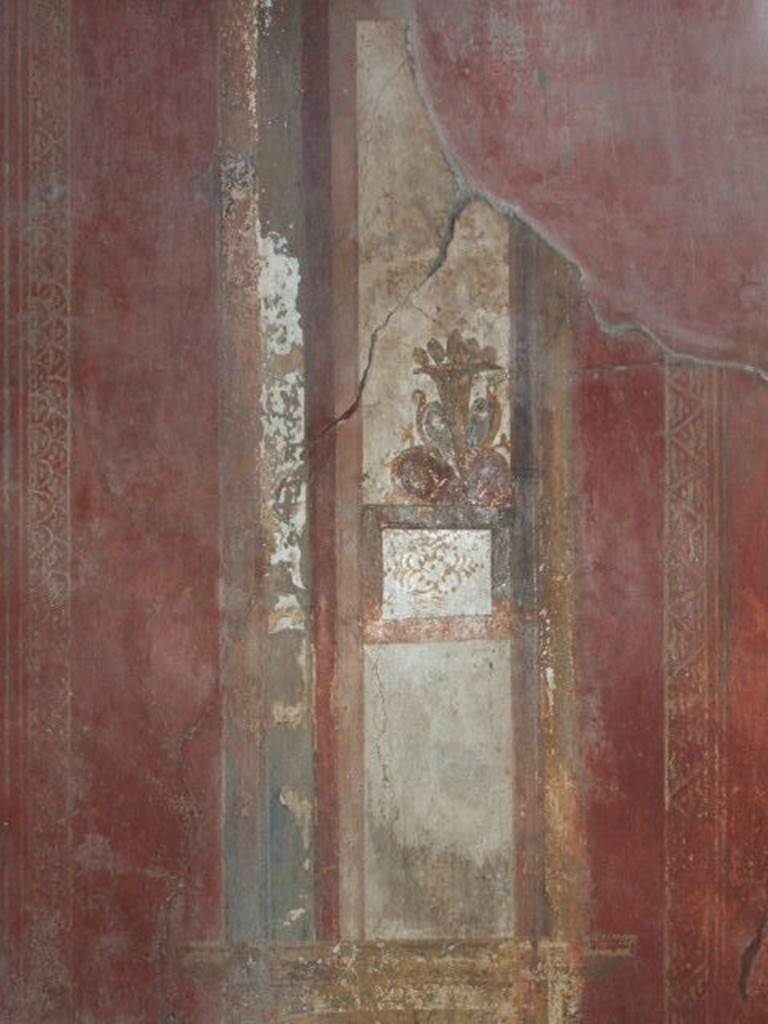 I.6.7 Pompeii. December 2005. Detail from painting on south wall of atrium in south-east corner.