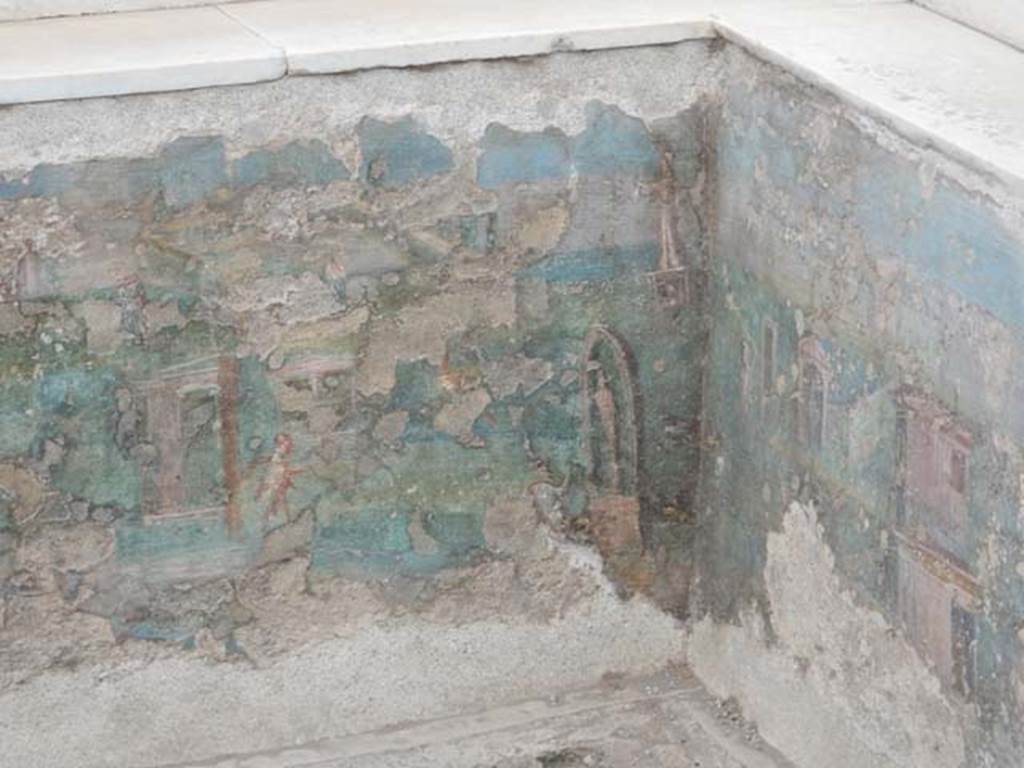 I.7.12 Pompeii. May 2017. Painted panel on inside of east side at south end of summer triclinium. Photo courtesy of Buzz Ferebee.