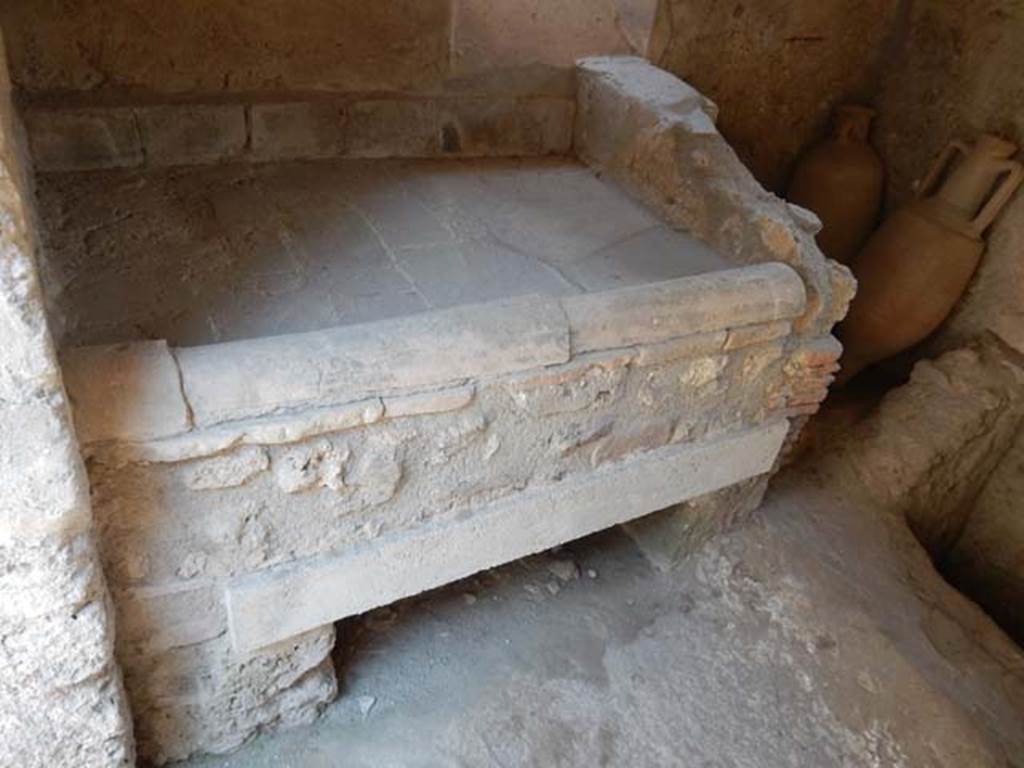 I.7.12 Pompeii. May 2017. Kitchen hearth on east side of kitchen. Photo courtesy of Buzz Ferebee.