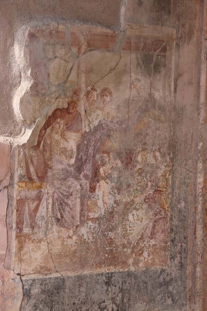 I.7.19 Pompeii. September 2021.
Central wall painting of Aphrodite and Ares from north wall of tablinum. Photo courtesy of Klaus Heese.