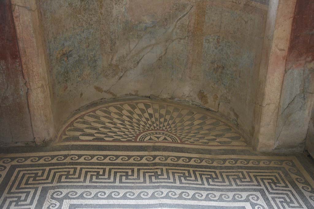 I.10.4 Pompeii. September 2019. Room 48, mosaic floor in semi-circular alcove.
Foto Annette Haug, ERC Grant 681269 DÉCOR.