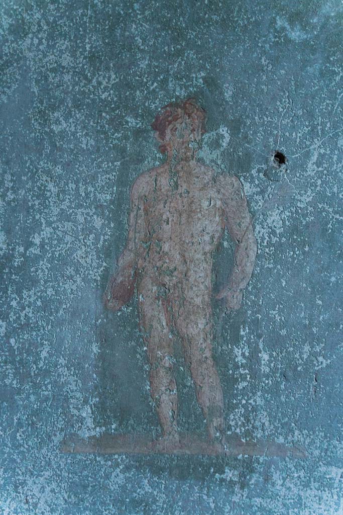 I.10.4 Pompeii. April 2022.
Room 48, painting of athlete from centre of south wall. Photo courtesy of Johannes Eber.