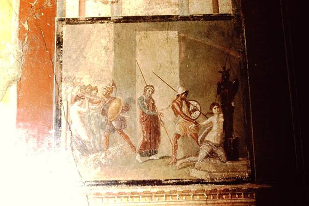 1.10.4 Pompeii. 1961. Room 4, Wall painting on north wall. Photo by Stanley A. Jashemski.
Source: The Wilhelmina and Stanley A. Jashemski archive in the University of Maryland Library, Special Collections (See collection page) and made available under the Creative Commons Attribution-Non Commercial License v.4. See Licence and use details.
J61f0392