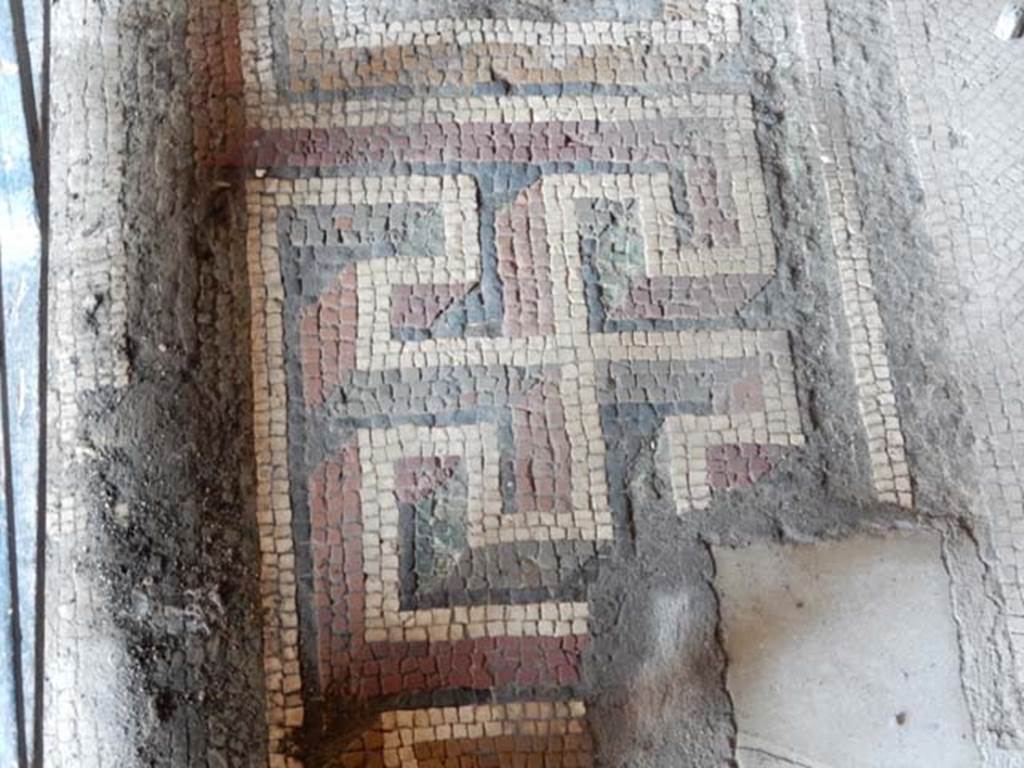 I.10.4 Pompeii. May 2015. Room 11, detail of coloured mosaics in room threshold.
Photo courtesy of Buzz Ferebee.