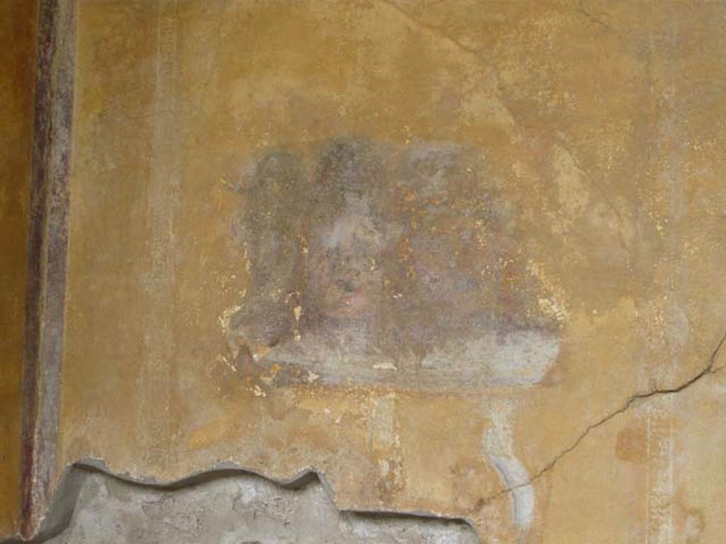 I.10.4 Pompeii. May 2012. Alcove 23. south wall. Painting of theatrical masks.
Photo courtesy of Buzz Ferebee.