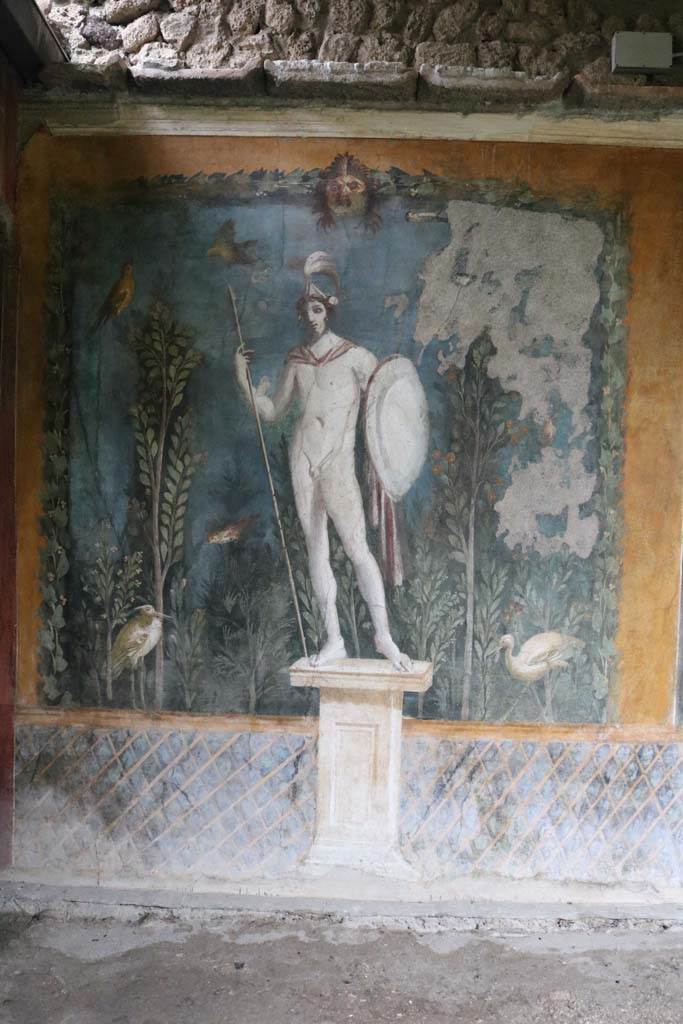 II.3.3 Pompeii. December 2018.
Room 11, painted wall at east end of south wall. Photo courtesy of Aude Durand.