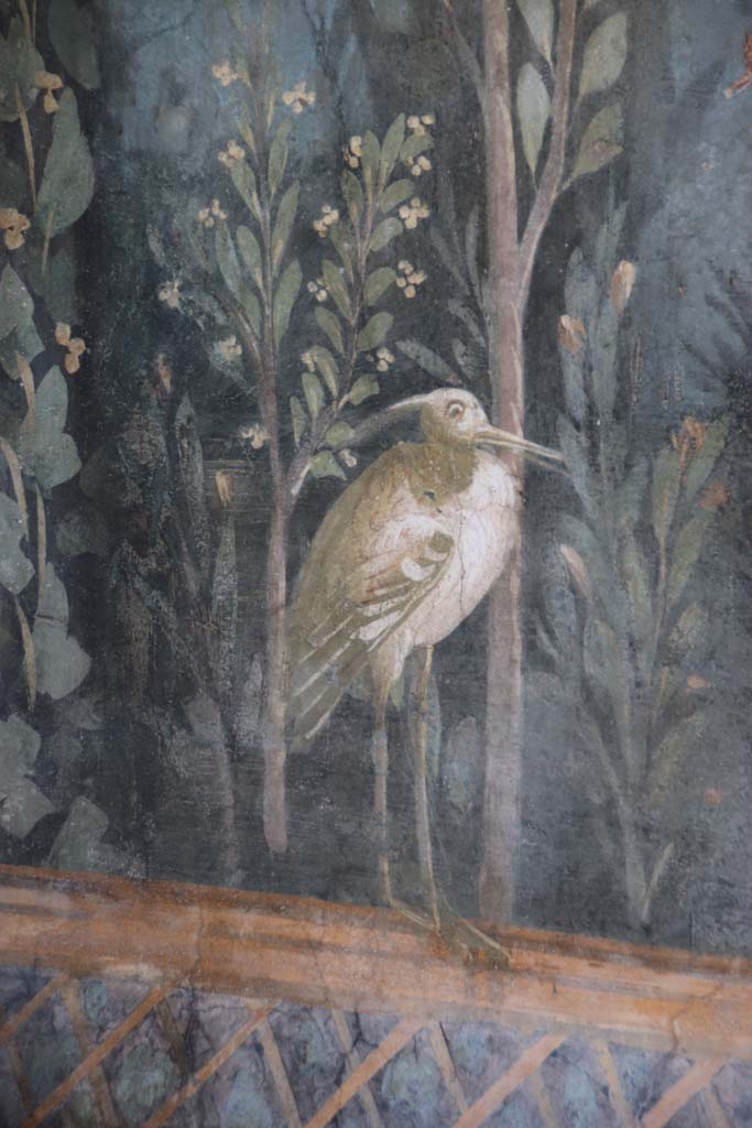 II.3.3 Pompeii. September 2017. Room 11, detail of bird from panel on east side of south wall.
Photo courtesy of Klaus Heese.