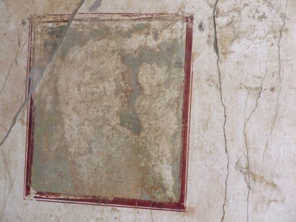 II.3.3 Pompeii. March 2009. Room 4, south wall with remains of wall painting of Hermes and Dionysus.