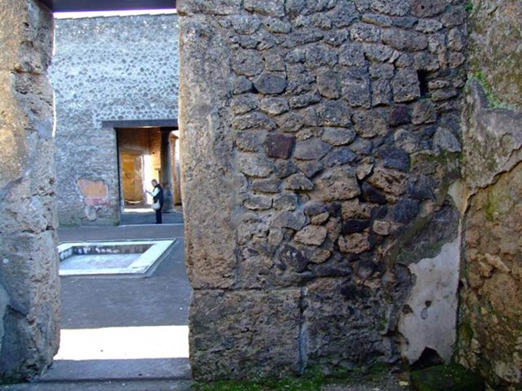 II.3.3 Pompeii. March 2009. Room 7, South wall, with doorway to Room 2, Atrium.