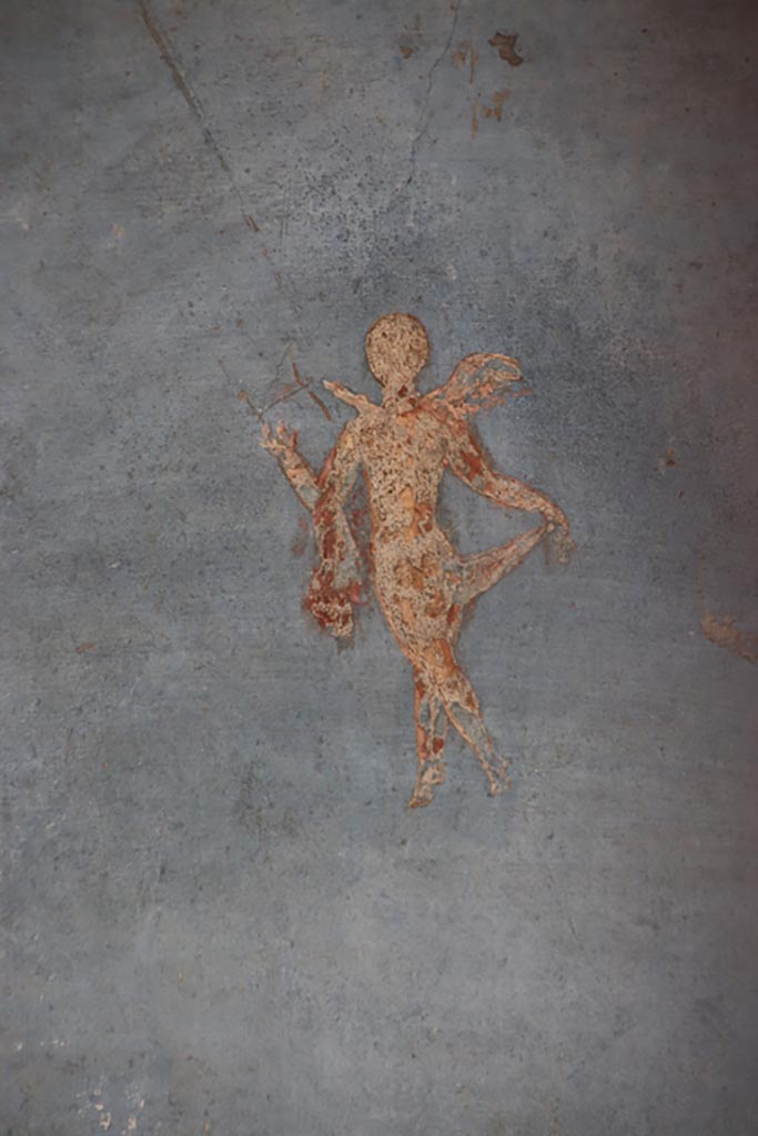 II.3.3 Pompeii. October 2022.
Room 10, detail of flying cherub from south wall. Photo courtesy of Klaus Heese