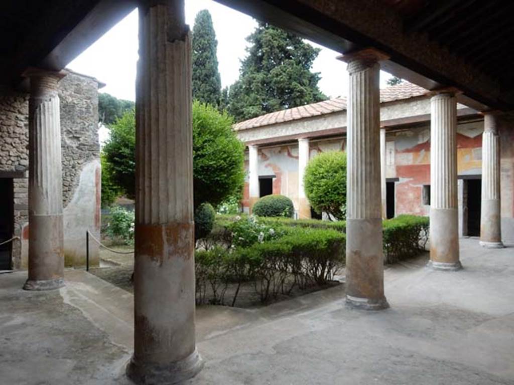 II.3.3 Pompeii. May 2016. Room 11, looking towards west portico, across north portico and peristyle garden. Photo courtesy of Buzz Ferebee.