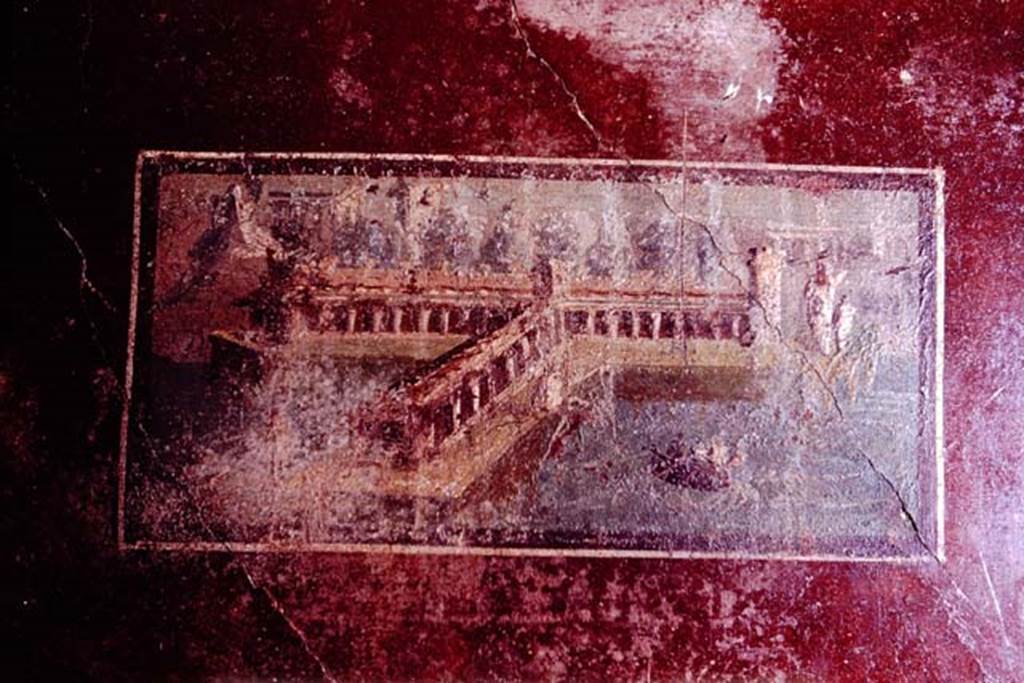 II.3.3 Pompeii. 1966. Room 11, north wall of north portico. Painted panel with architectural sea landscape. Photo by Stanley A. Jashemski.
Source: The Wilhelmina and Stanley A. Jashemski archive in the University of Maryland Library, Special Collections (See collection page) and made available under the Creative Commons Attribution-Non Commercial License v.4. See Licence and use details.
J66f0633