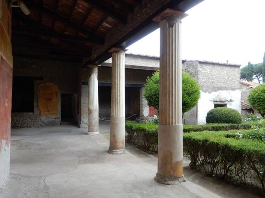 II.3.3 Pompeii. May 2016. Room 11, north portico. Looking east from near doorway to room 5. Photo courtesy of Buzz Ferebee.