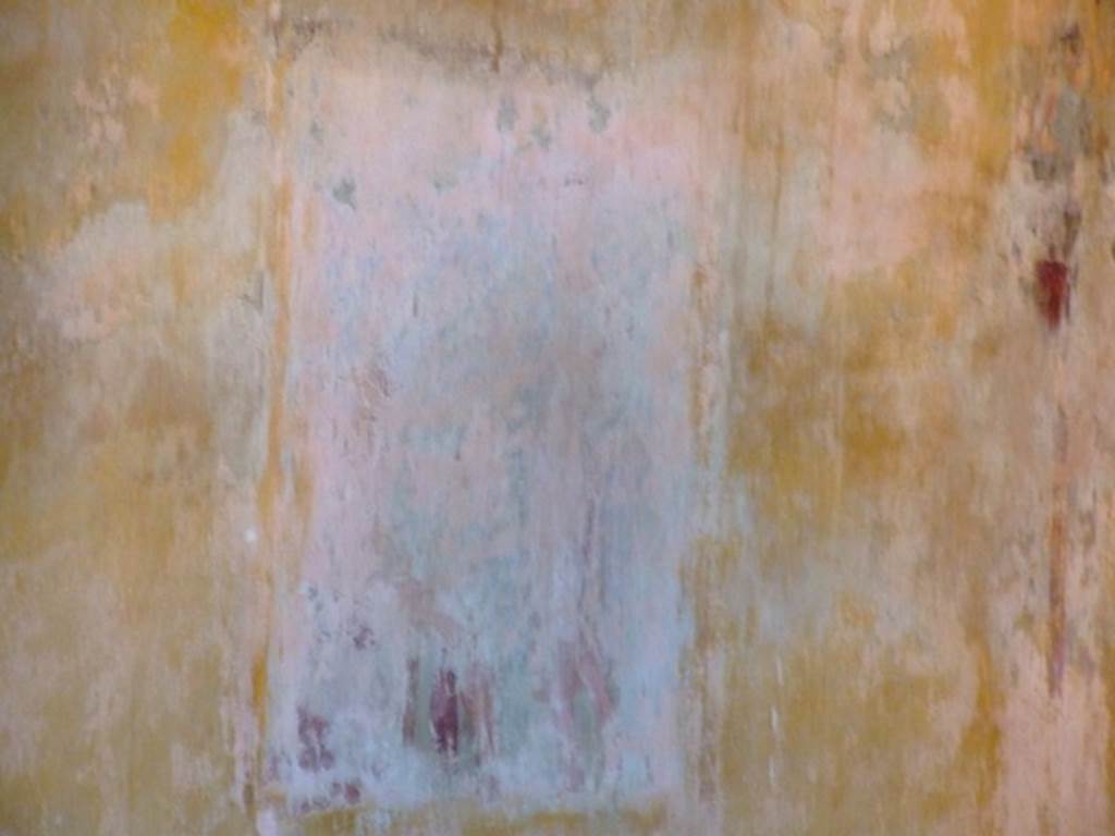 II.3.3 Pompeii. March 2009. Room 12, remains of central wall painting from south wall. According to PPP, this is the site of a wall painting of Atalanta and Meleager. See Bragantini, de Vos, Badoni, 1981. Pitture e Pavimenti di Pompei, Parte 1. Rome: ICCD. (p.227)