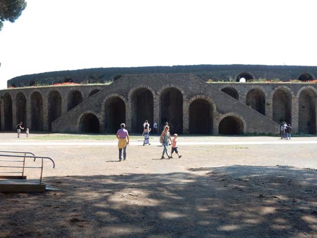 II.6 Pompeii. May 2016. Looking south to Amphitheatre, across Piazzale Anfiteatro.
Photo courtesy of Buzz Ferebee.