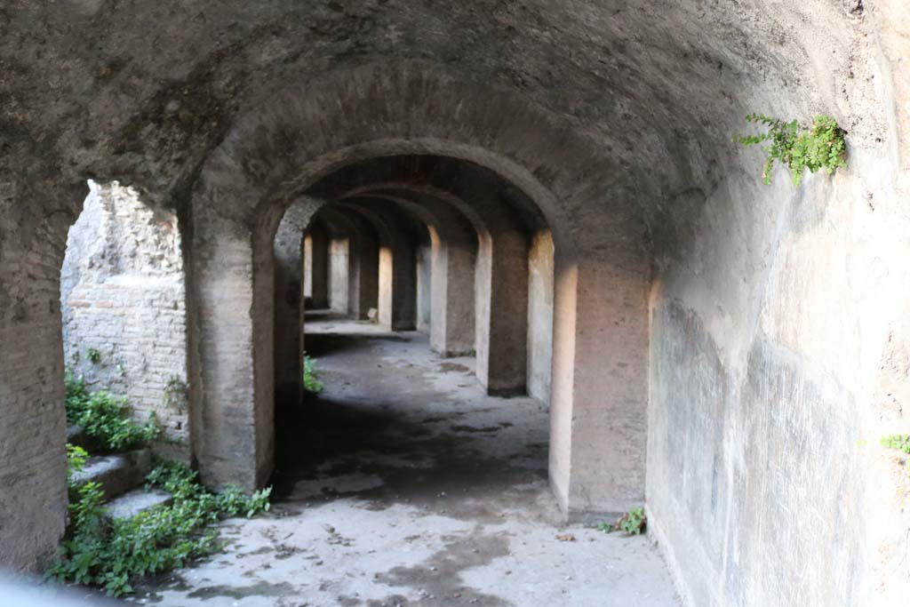 II.6 Pompeii. December 2018.
West corridor under Amphitheatre, looking south-west from north entrance corridor. Photo courtesy of Aude Durand.