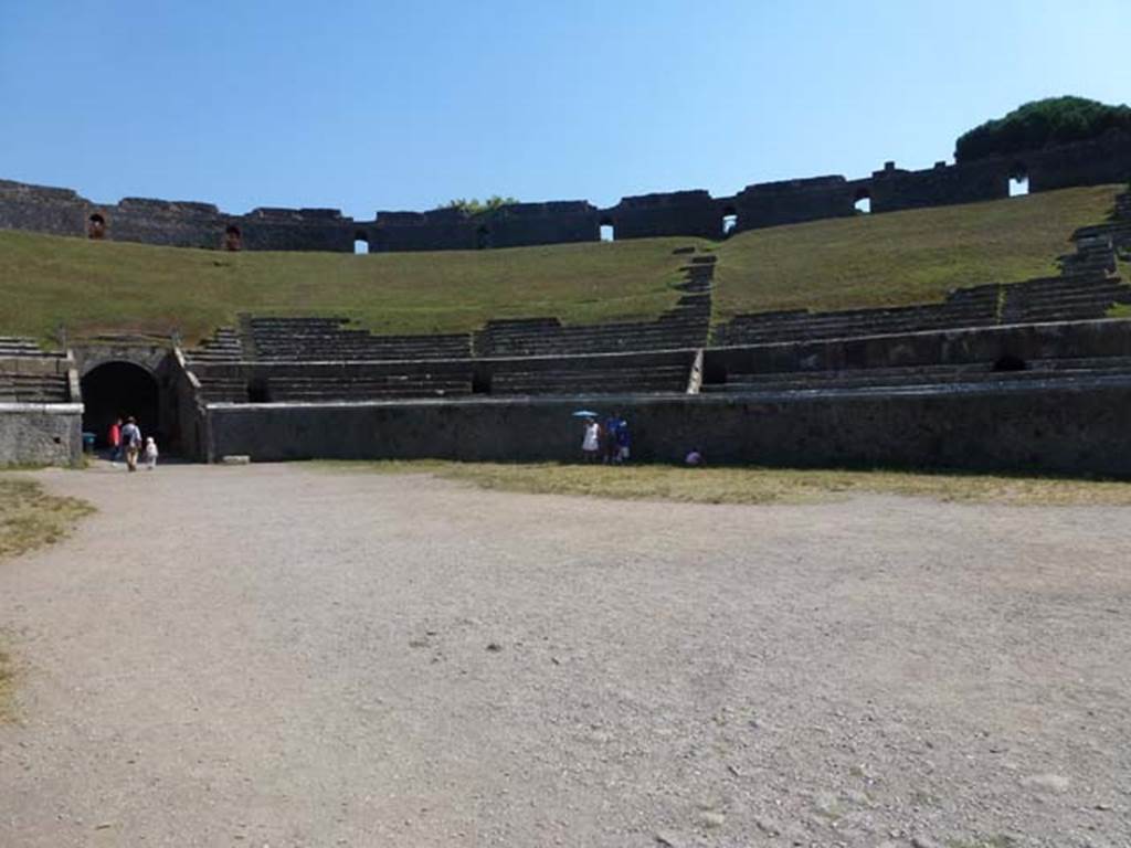 II.6 Pompeii. June 2012. Looking towards south-west side of arena of Amphitheatre. Photo courtesy of Michael Binns.