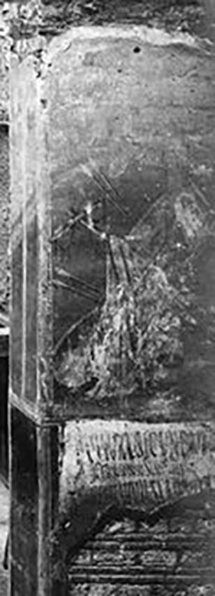 III.3.6 Pompeii. 1916, east entrance pilaster with painted roman trophy figure.
See Notizie degli Scavi di Antichità, 1916, p. 432, fig. 4.
According to Varone and Stefani, under the trophy wall painting were CIL IV 7658, 7659 and 7660. 

L(ucium)  Ceium  Secundum  IIvir(um) 
Scymnis  nec  sine  Trebio 
/ 
Infantio  scr(ipsit)       [CIL IV 7658]

Cn(aeum)  Helvium  Sabinum  aed(ilem)  o(ro)  v(os)  f(aciatis)       [CIL IV 7659]

A(ulum)  Suettium  Certum 
A(ulum)  Suettium  [Verum] 
o(ro)  v(os)  f(aciatis)       [CIL IV 7660]

See Varone, A. and Stefani, G., 2009. Titulorum Pictorum Pompeianorum, Rome: L’erma di Bretschneider, (p.246-251 with photos).
