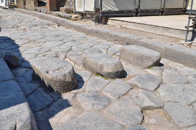 III.3.6 Pompeii. April 2019. Looking north to display exhibition in centre of schola. Photo courtesy of Rick Bauer. 

