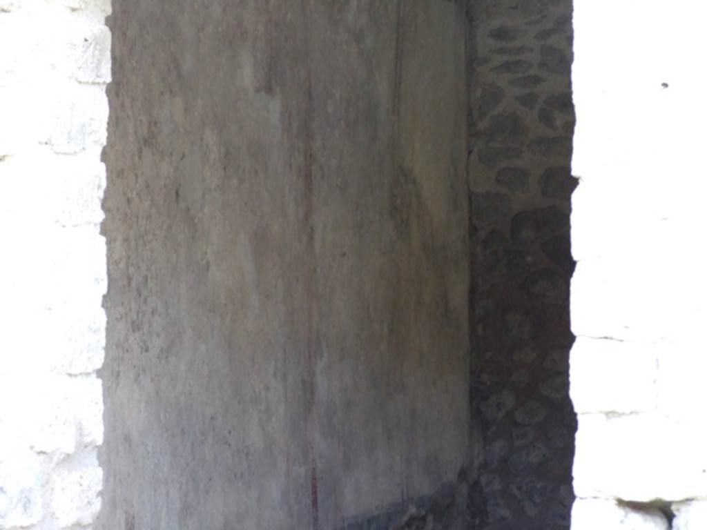 III.4.1 Pompeii. March 2009. West wall of room, with painted plaster.