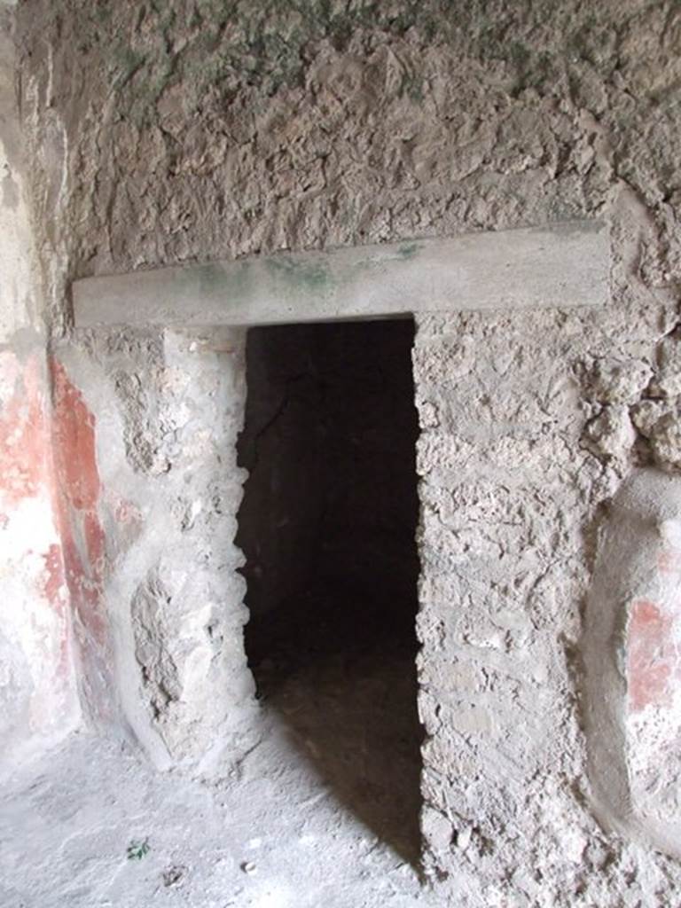 III.4.3 Pompeii. March 2009. Doorway to Room 2, on east side of entrance corridor.