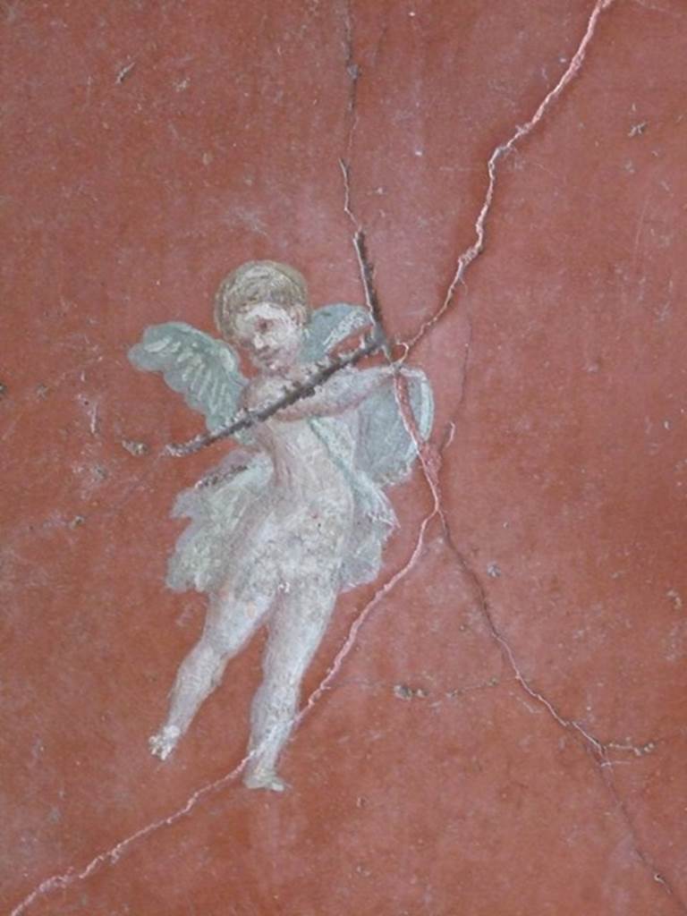 III.4.b. Pompeii. March 2009. Room 4. Exedra. East wall. Floating cupid .