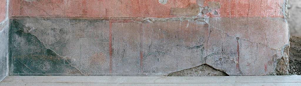 V.1.18 Pompeii. 2012.
Room “o”, exedra, east wall, socle zone. Photo by Hans Thorwid.
Photo courtesy of The Swedish Pompeii Project.