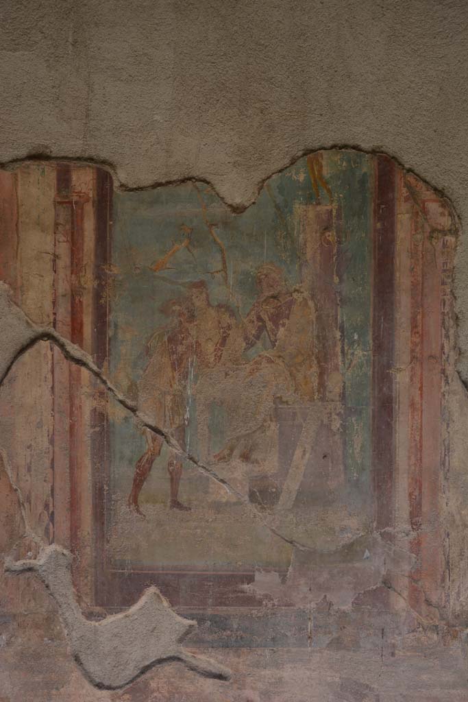 V.1.18 Pompeii. October 2019. Exedra “y”, central wall painting on north wall.
Foto Annette Haug, ERC Grant 681269 DÉCOR.