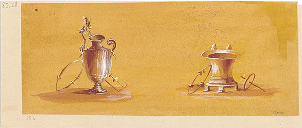 V.1.18 Pompeii. Copy of wall painting of Krater and Hydria from cubiculum “d”.
DAIR 83.28 Photo © Deutsches Archäologisches Institut, Abteilung Rom, Arkiv.
See http://arachne.uni-koeln.de/item/marbilder/5022204
