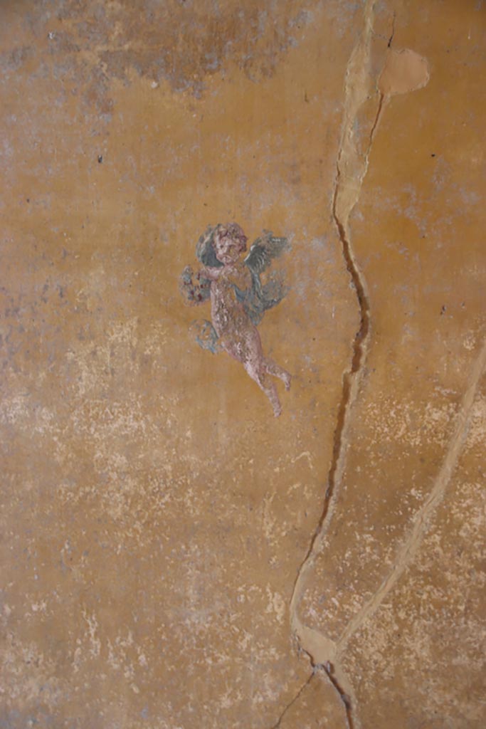 V.4.a Pompeii. October 2023.
Room ‘i’, figure at west end of south wall of cubiculum. Photo courtesy of Klaus Heese.
