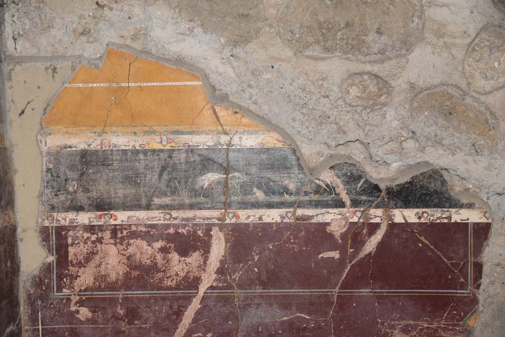 V.4.a Pompeii. March 2018. Room ‘g’, detail of painting of birds from predella on lower south wall.
Foto Annette Haug, ERC Grant 681269 DÉCOR.