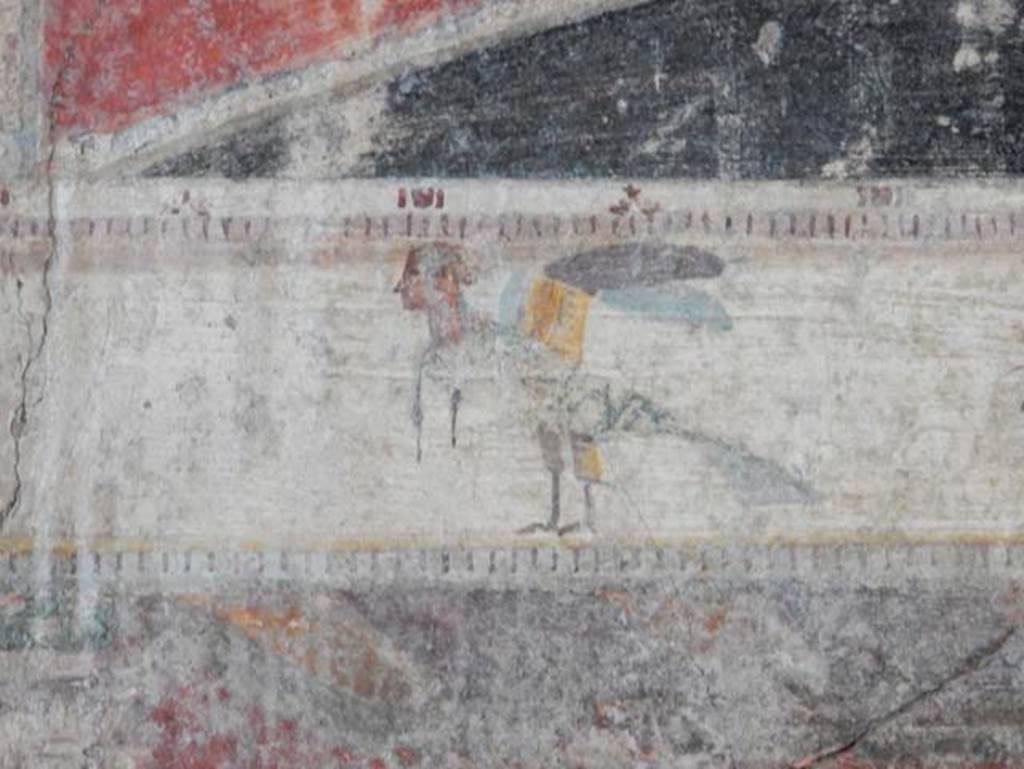 V.4.a Pompeii. May 2015. Detail from upper centre of west wall of cubiculum.
Photo courtesy of Buzz Ferebee.