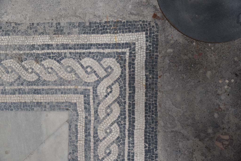 V.4.a Pompeii. March 2018. Room ‘b’, detail of mosaic border to edge of impluvium in atrium.
Foto Annette Haug, ERC Grant 681269 DÉCOR.