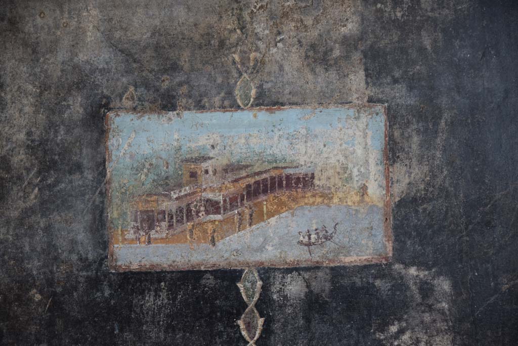 V.4.a Pompeii. March 2018. Room ‘h’, detail of painted panel from east end of north wall.
Foto Annette Haug, ERC Grant 681269 DÉCOR.