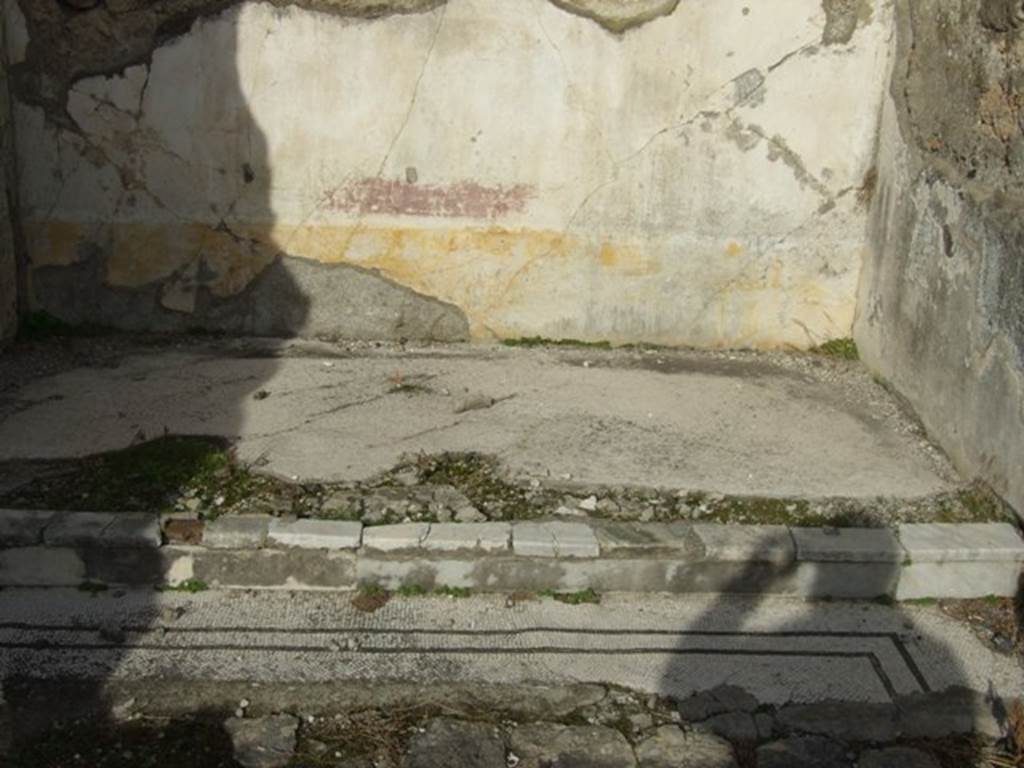 VI.1.7 House of the Vestals. Recess and mosaic floor of room 38.