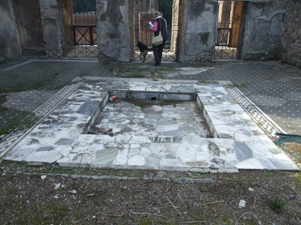 VI.1.7 House of the Vestals. Impluvium in atrium.