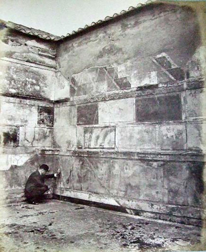 VI.2.4 Pompeii. Old undated photograph of 1870s. Winter Triclinium, room in north-west corner of atrium.
Courtesy of Society of Antiquaries. Fox Collection.