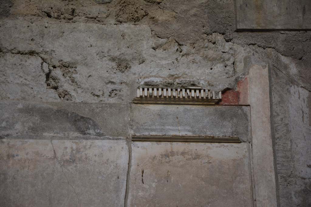 VI.2.4 Pompeii. December 2017. Detail from upper north wall on west side of doorway through to area at rear.
Foto Annette Haug, ERC Grant 681269 DÉCOR.