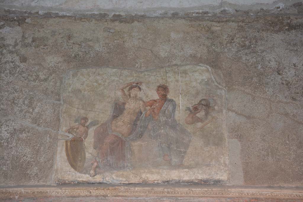 VI.2.4 Pompeii. March 2019.
Painting of Ares and Aphrodite/Mars and Venus, from south wall of cubiculum in the south-west corner of small garden.
Foto Annette Haug, ERC Grant 681269 DÉCOR.