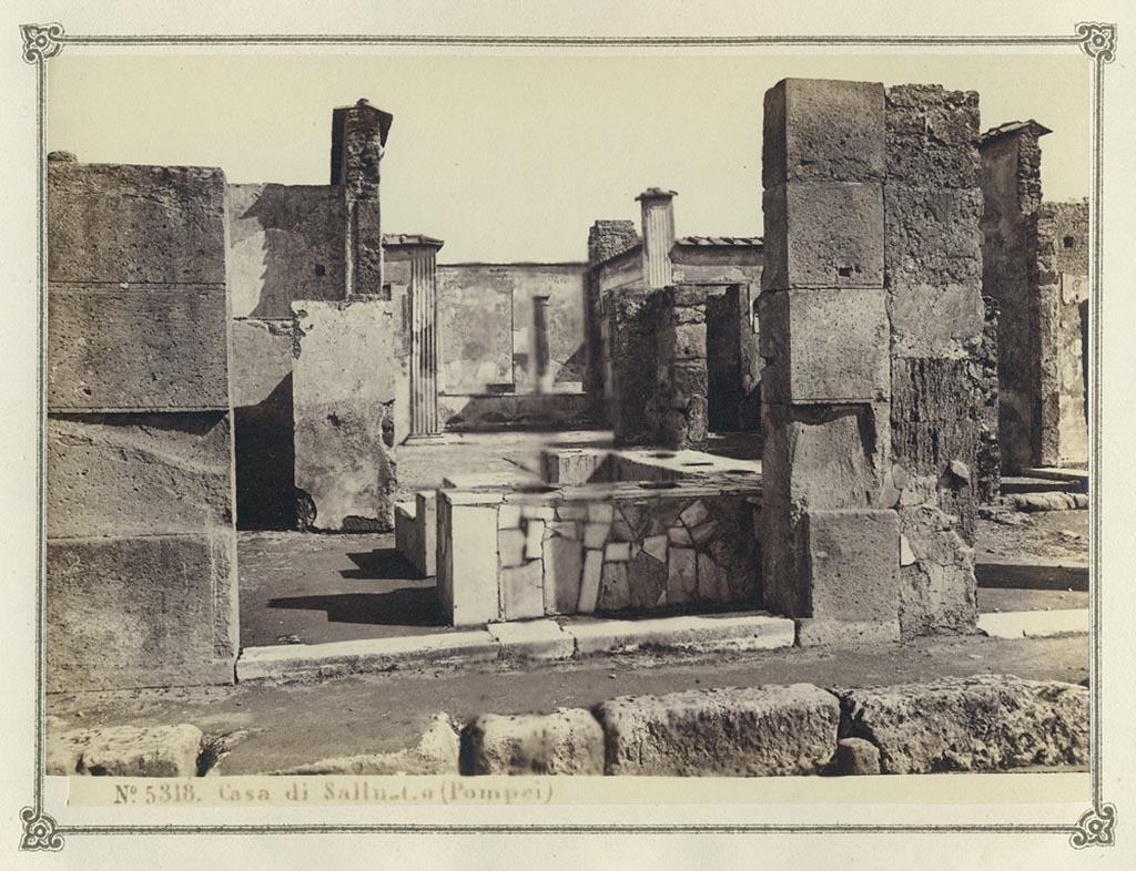 VI.2.5, Pompeii. About 1874. G. Sommer photograph no 5318, Casa di Sallustio Pompei.
Looking east towards entrance to bar, and atrium of VI.2.4 at the rear of the bar. Photo courtesy of Rick Bauer.