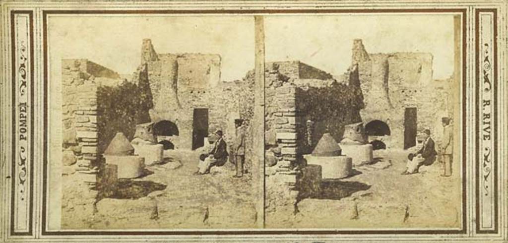 VI.2.6 Pompeii. Looking east from entrance. Stereoview by R. Rive, c. 1860-1870’s. Photo courtesy of Rick Bauer.