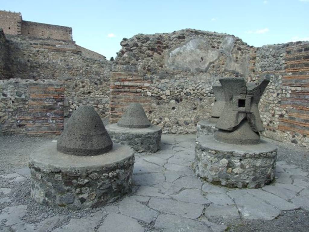 VI.3.3 Pompeii. March 2009. Room 7. Looking north east towards mills.