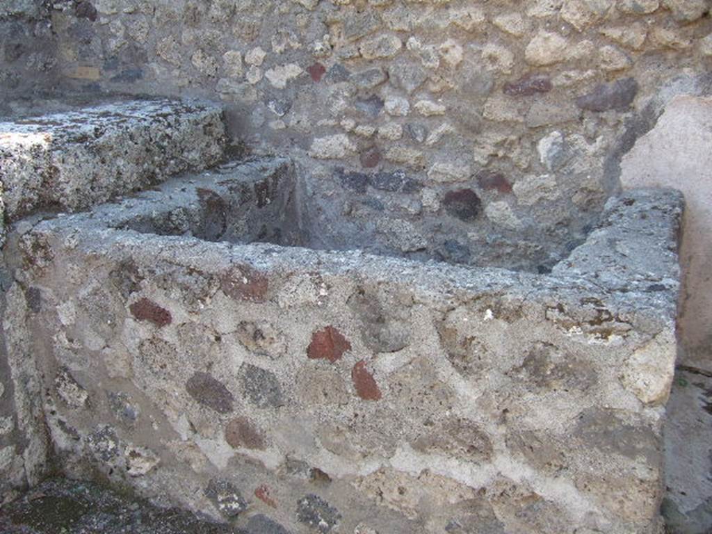 VI.3.3 Pompeii. September 2005. Trough or basin against west wall.