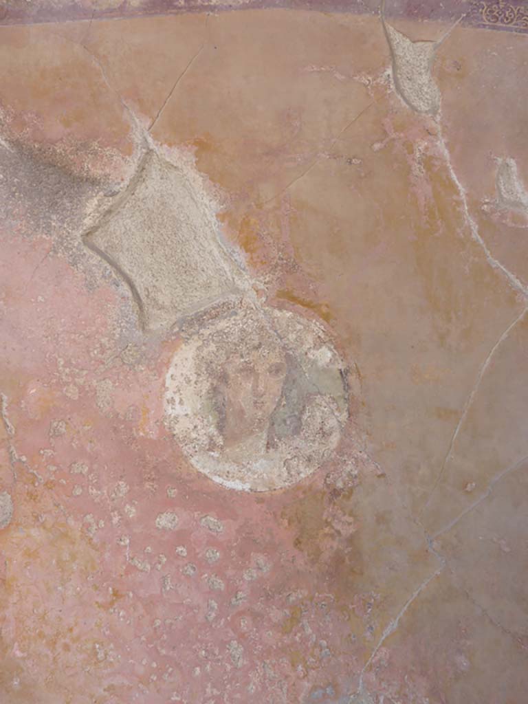 VI.7.23 Pompeii. October 2014. Medallion on east end of south wall of tablinum.
Foto Annette Haug, ERC Grant 681269 DÉCOR.